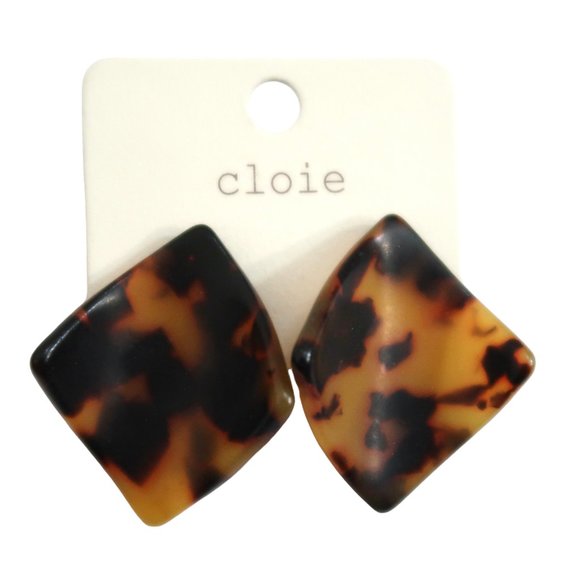 CLOIE faux tortoiseshell post earrings NWT - Picture 1 of 4